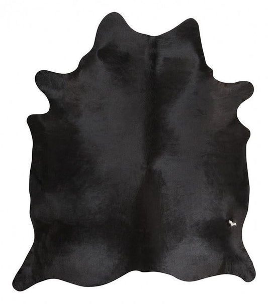 Bruny Sandstone Black Leather Rug