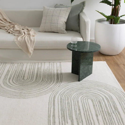 Cabarita Ivory & Green Wool Rug
