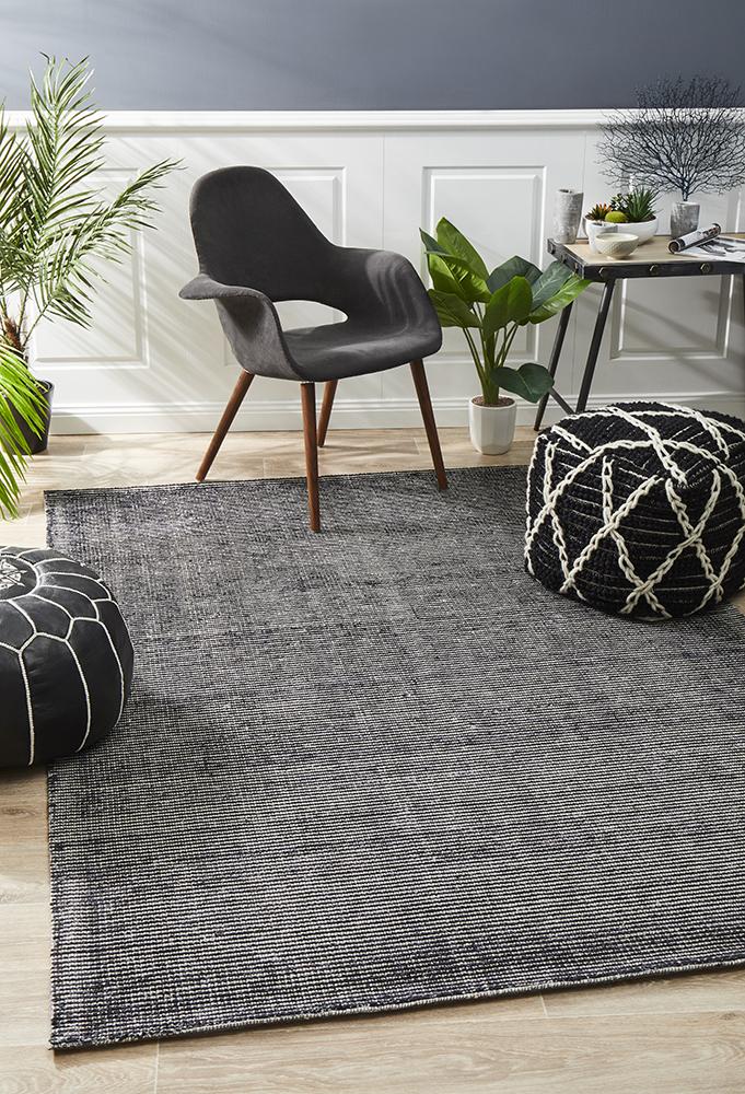 Killcare Black Cotton Rug