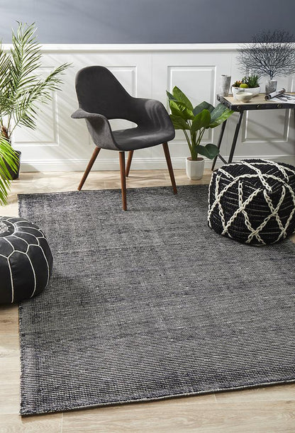 Killcare Black Cotton Rug