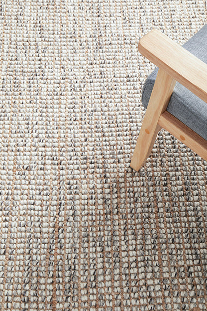 Vivonne Grey Wool & Jute Runner Rug