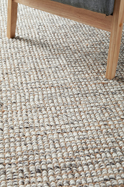 Vivonne Grey Wool & Jute Runner Rug