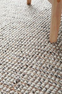 Vivonne Grey Wool & Jute Runner Rug