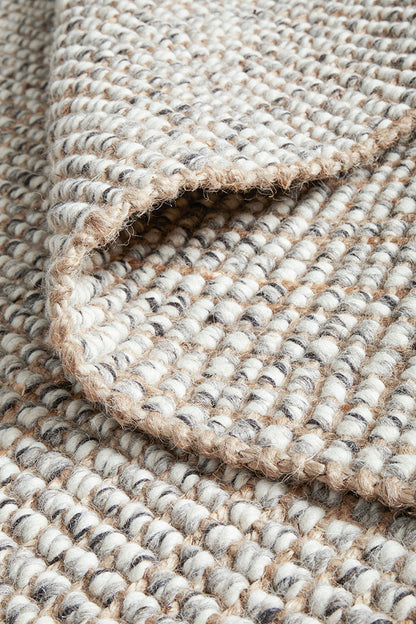 Vivonne Grey Wool & Jute Runner Rug