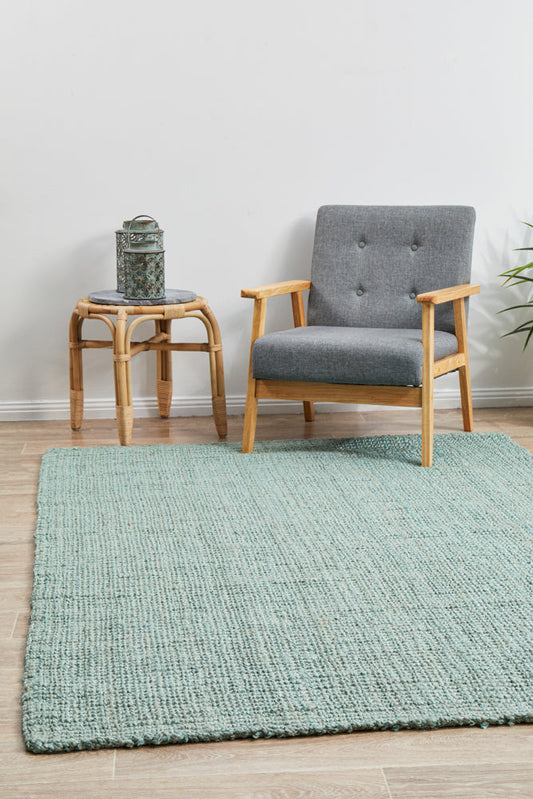Gerringong Denim Blue Jute & Cotton Rug