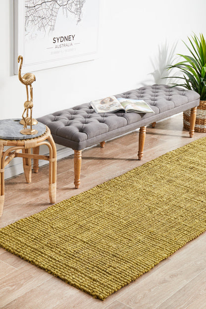 Gerringong Green Jute & Cotton Runner Rug