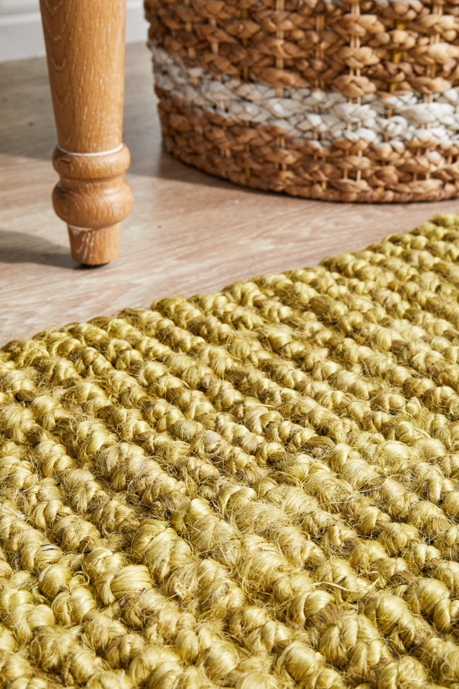 Gerringong Green Jute & Cotton Runner Rug