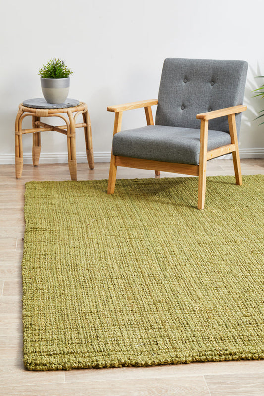 Gerringong Moss Green Jute & Cotton Rug