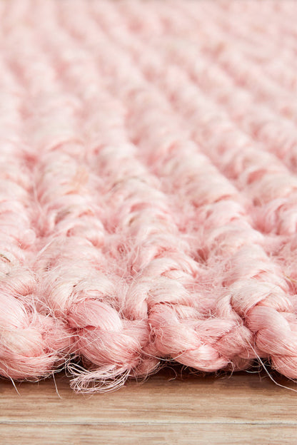 Gerringong Pink Jute & Cotton Runner Rug