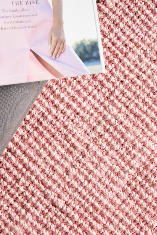 Gerringong Pink Jute & Cotton Runner Rug