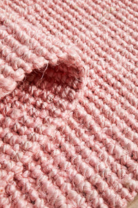 Gerringong Pink Jute & Cotton Runner Rug