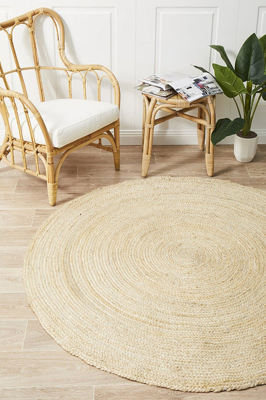 Gerringong Natural Jute & Cotton Round Rug