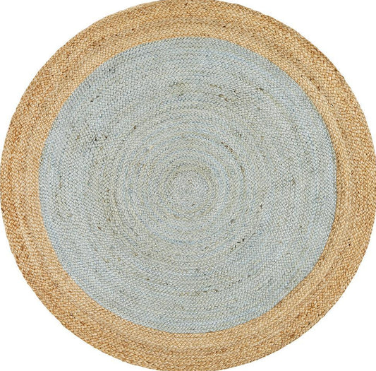 Gerringong Blue Jute & Cotton Round Rug