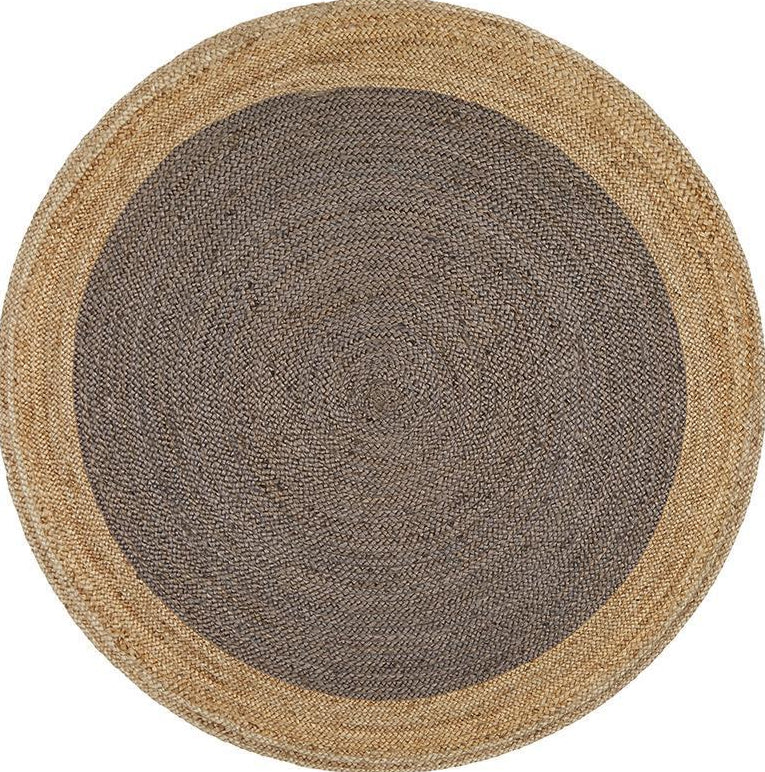 Gerringong Charcoal Grey Jute & Cotton Round Rug