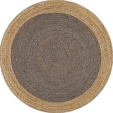 Gerringong Charcoal Grey Jute & Cotton Round Rug