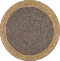 Gerringong Charcoal Grey Jute & Cotton Round Rug