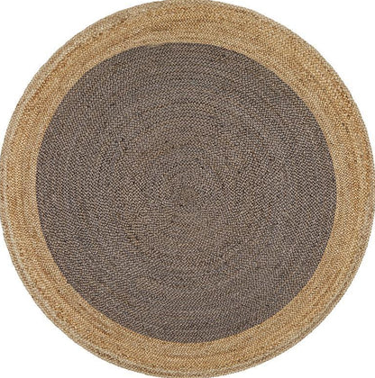 Gerringong Charcoal Grey Jute & Cotton Round Rug