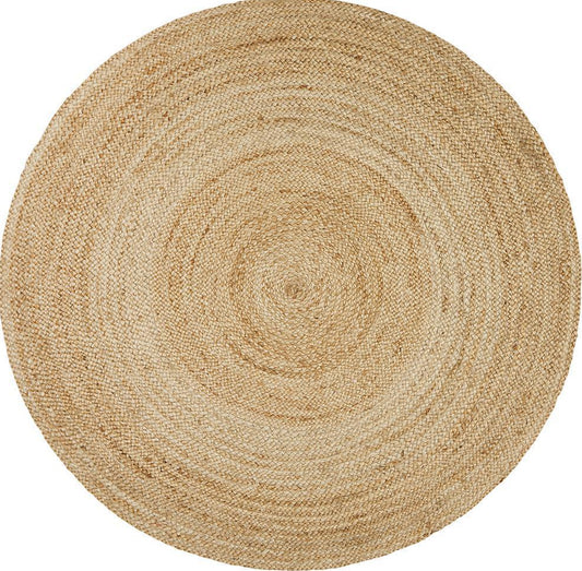 Gerringong Driftwood  Natural Beige Jute & Cotton Round Rug