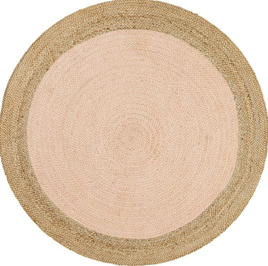 Gerringong Pink Jute & Cotton Round Rug