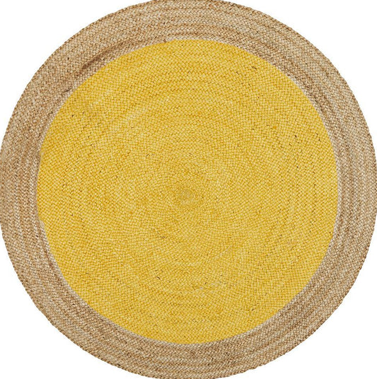 Gerringong Yellow Jute & Cotton Round Rug