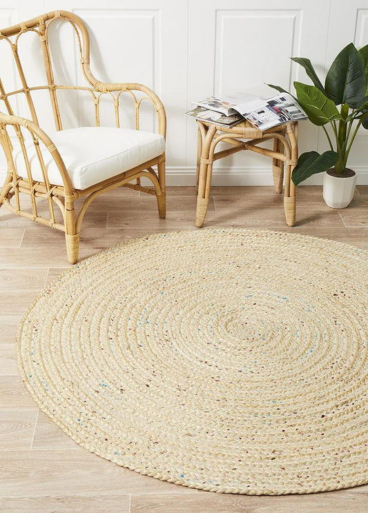 Gerringong Flax Natural Jute & Cotton Round Rug