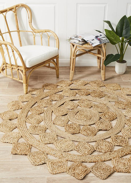 Gerringong Driftwood Natural Jute & Cotton Round Rug