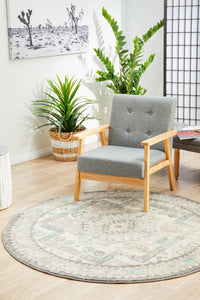 Kiama Silver Round Rug