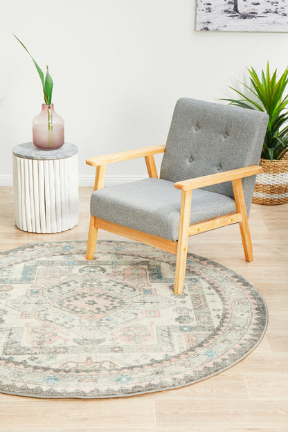 Kiama Silver Round Rug