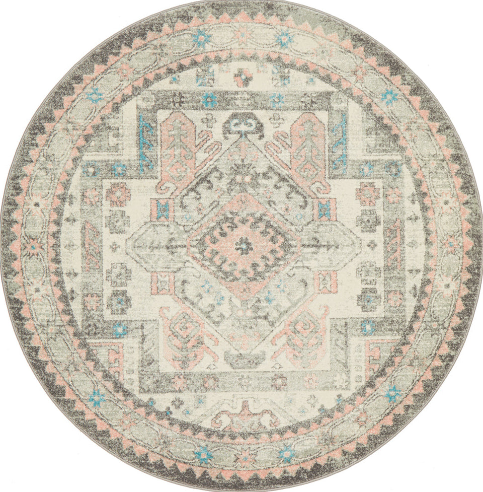 Kiama Silver Round Rug