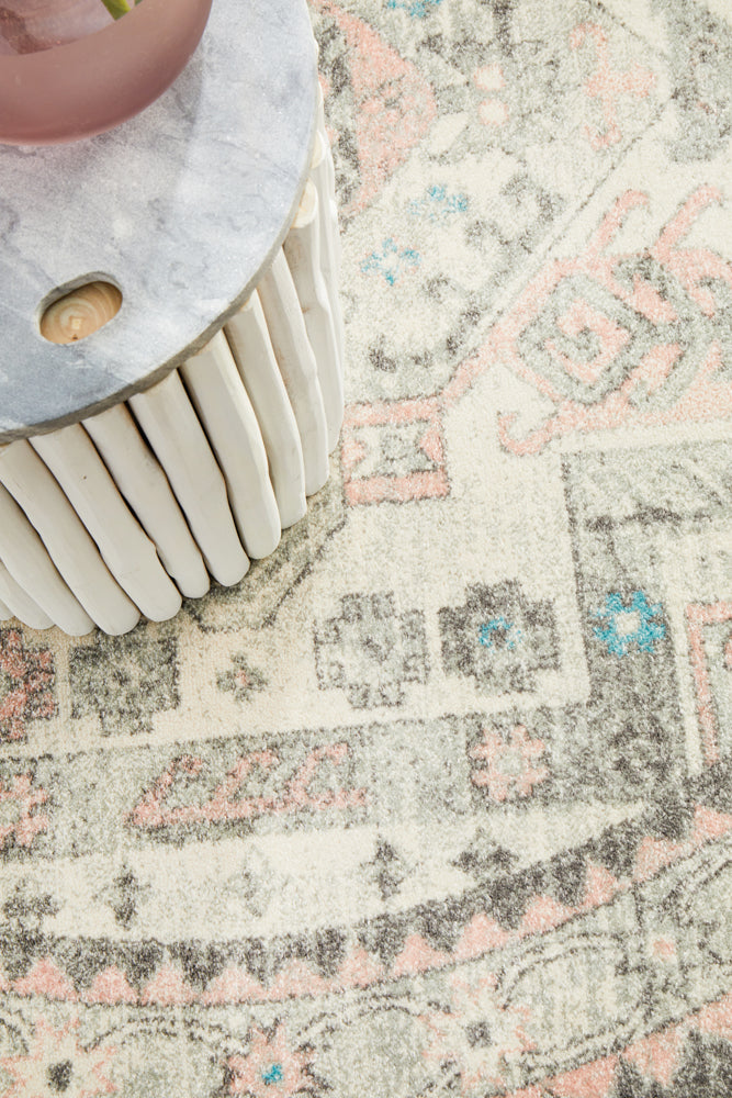 Kiama Silver Round Rug