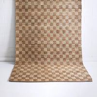 Angourie Checkered Brown Jute Rug ‚Äî natural woven fibre, The Inspire Home