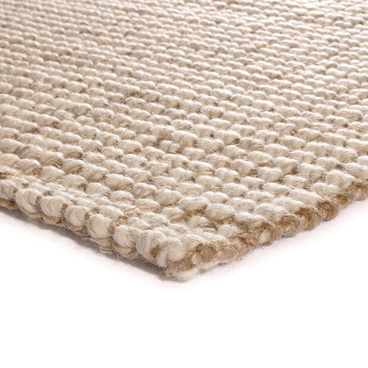 Ash Beige & Brown Wool & Jute Rug