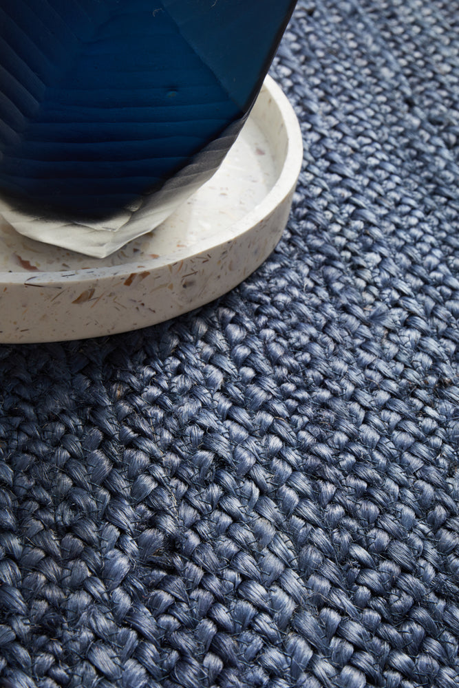 Bawley Navy Jute Runner Rug