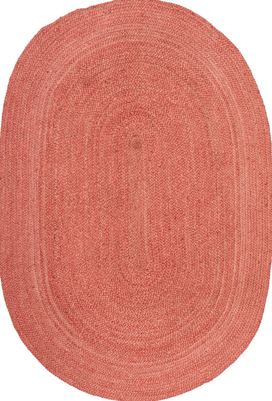 Bawley Terracotta Pink Jute Oval Rug