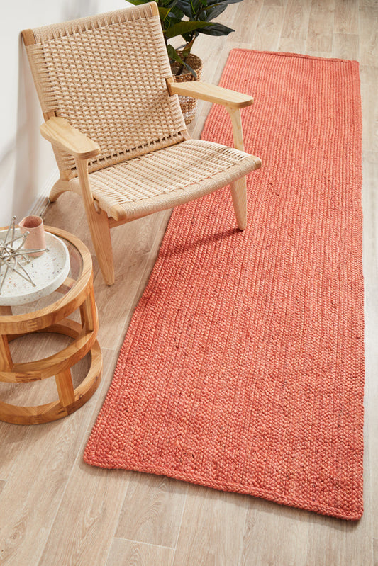 Bawley Terracotta Pink Jute Runner Rug