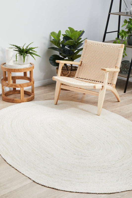 Bawley White Jute Oval Rug