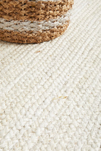 Bawley White Jute Runner Rug