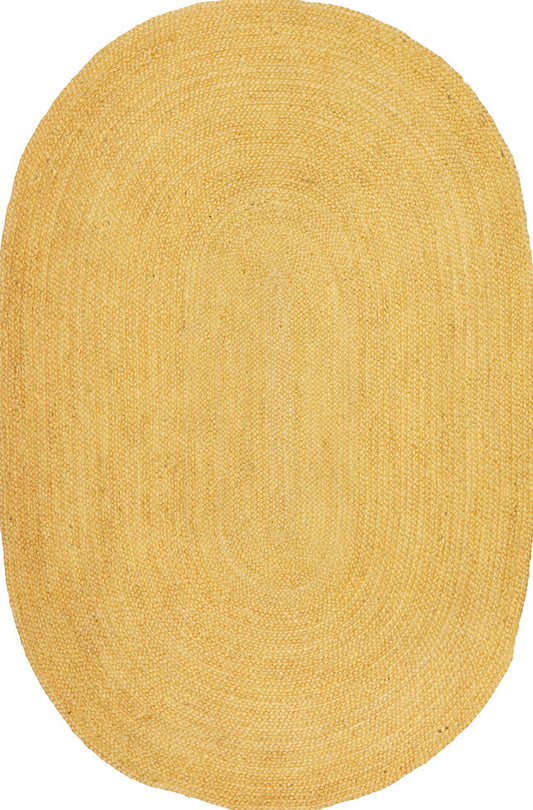 Bawley Yellow Jute Oval Rug