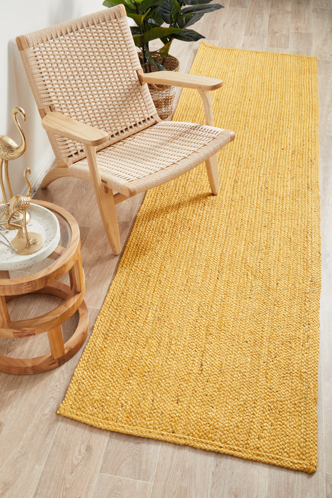 Bawley Yellow Jute Runner Rug
