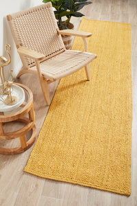 Bawley Yellow Jute Runner Rug