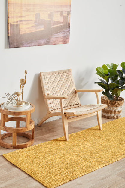 Bawley Yellow Jute Runner Rug