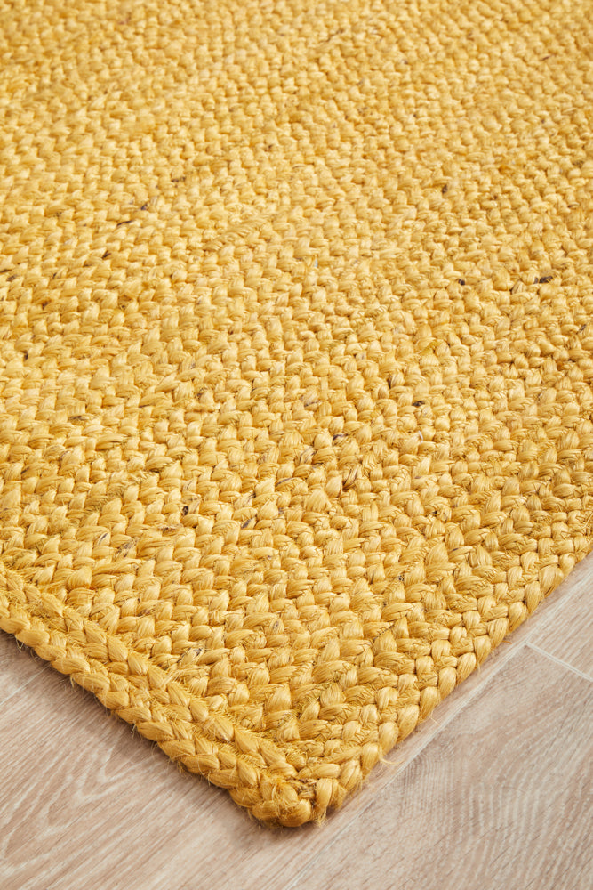 Bawley Yellow Jute Runner Rug