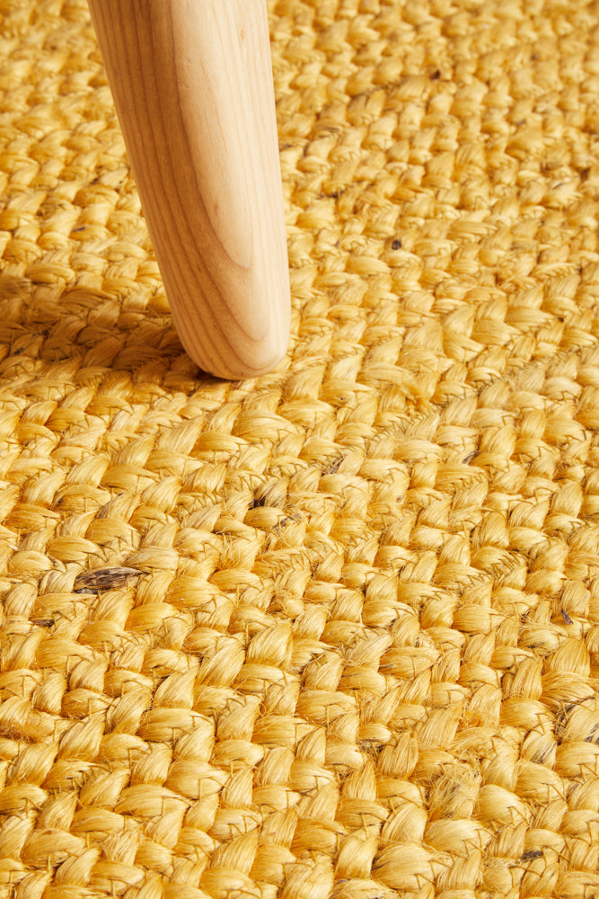 Bawley Yellow Jute Runner Rug