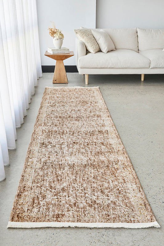 Pambula Clay Natural Brown Runner Rug