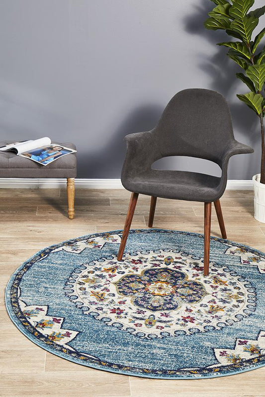 Dorrigo Denim Blue Round Rug