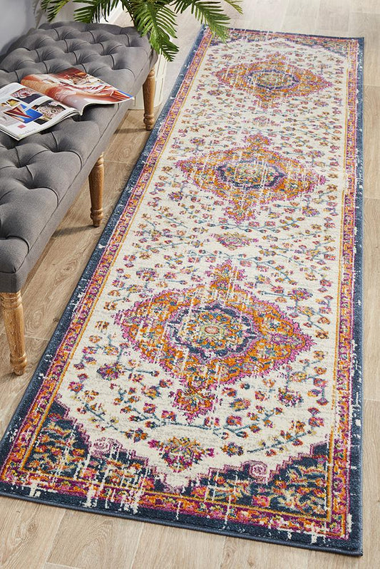Dorrigo White Multicolor Runner Rug