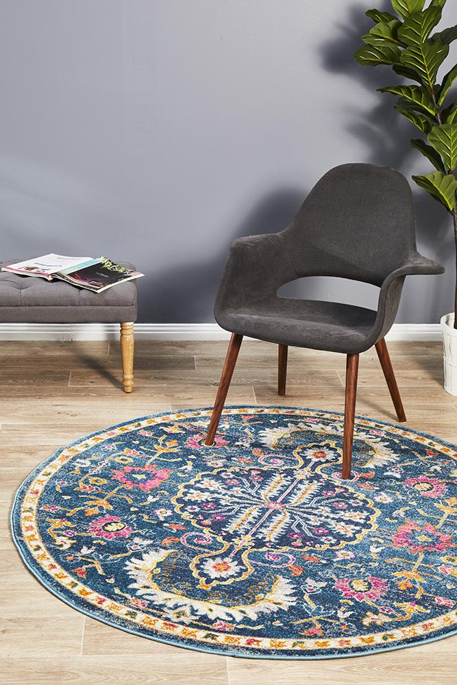 Dorrigo Multicolor Navy Round Rug