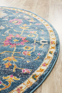 Dorrigo Multicolor Navy Round Rug