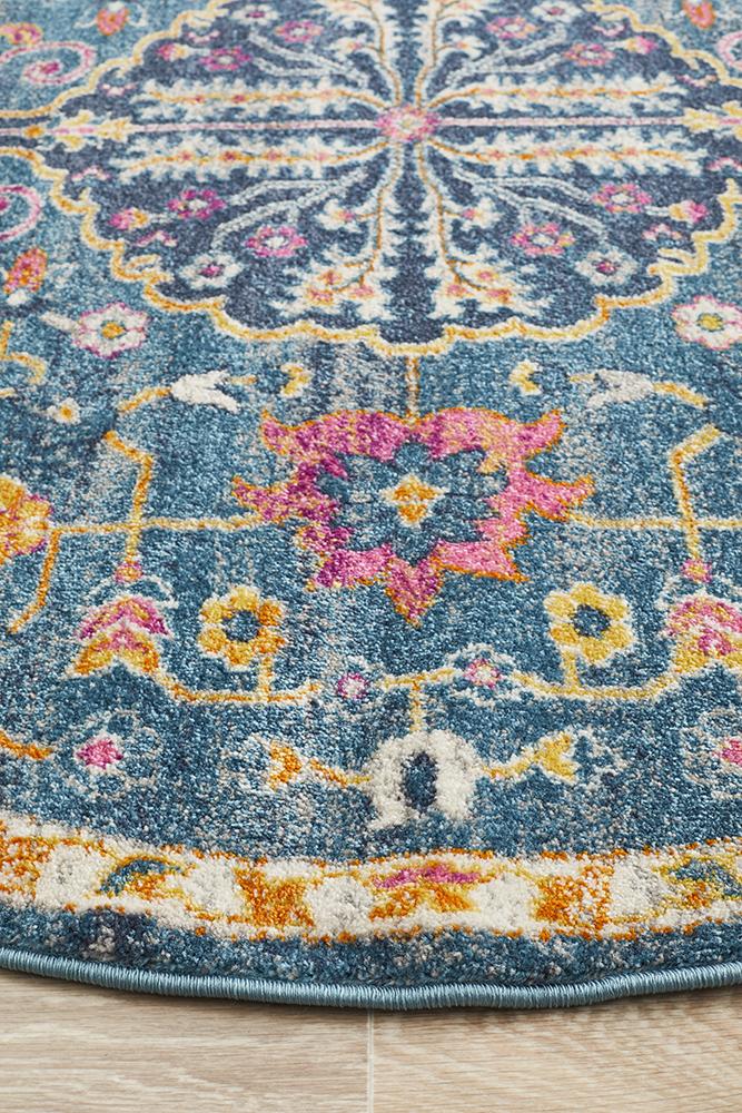 Dorrigo Multicolor Navy Round Rug