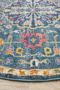 Dorrigo Multicolor Navy Round Rug